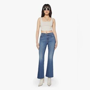 Hidden Jeans Women’s 25 Flared Jeans High Rise Dark Blue Wash Raw Hem Cowgirl